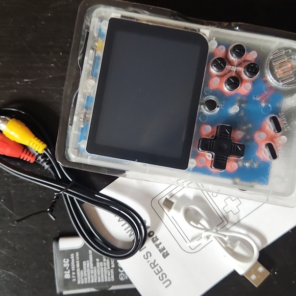 Retro Handheld Gaming Console - Transparent BLUE Accent - Picture 2 of 4